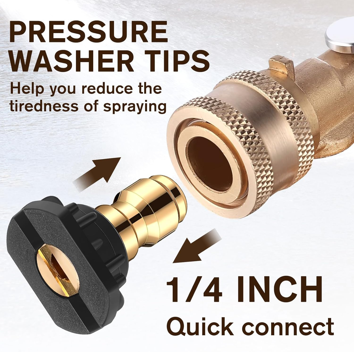 1/4 Inch Pressure Washer Nozzle Tips Quick Connector 2.5 Gpm 4000 Psi Power Wash