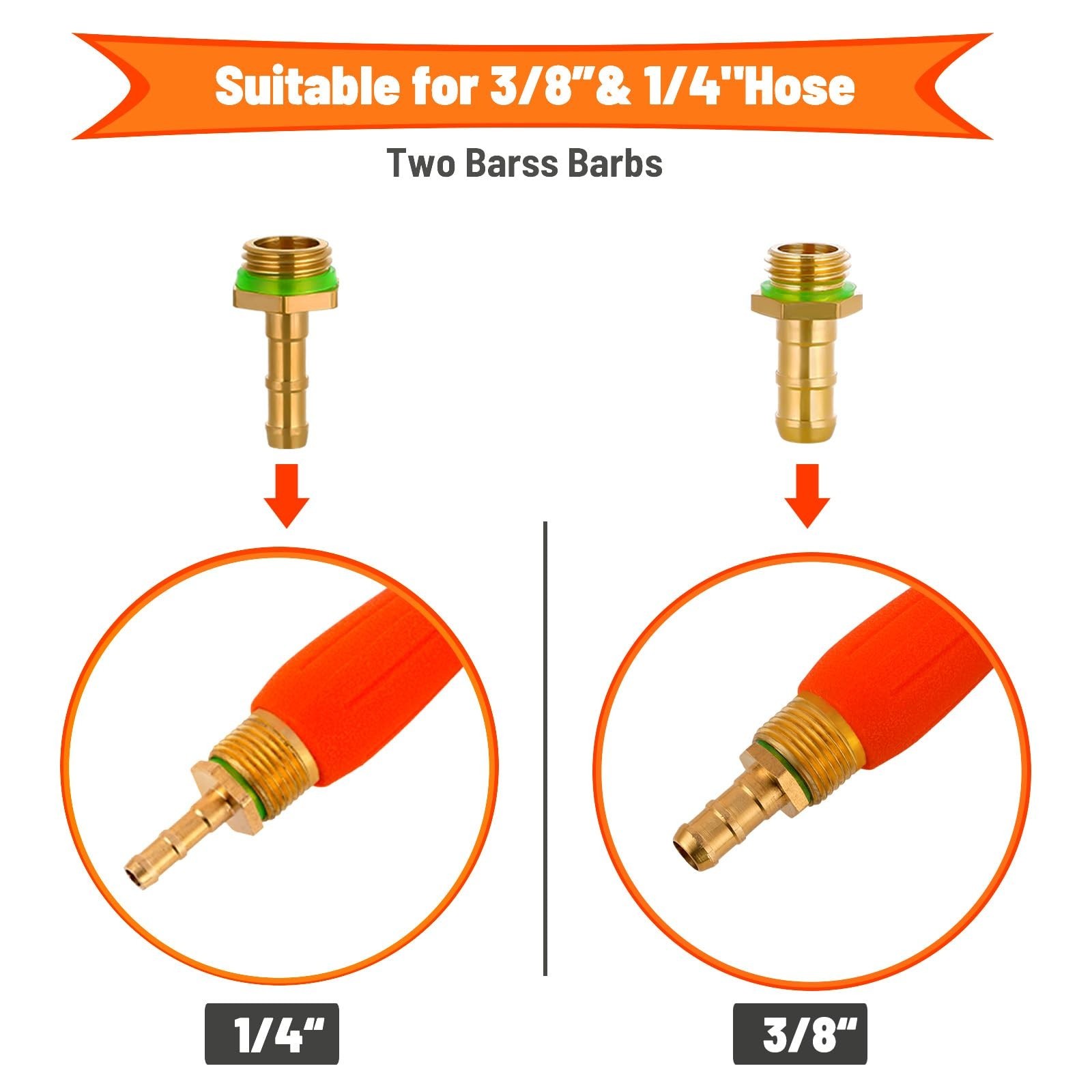 2 Pack 29″ Adjustable Spray Wand Replacement, Brass Barb for 1/4″ & 3/8″ Hoses,