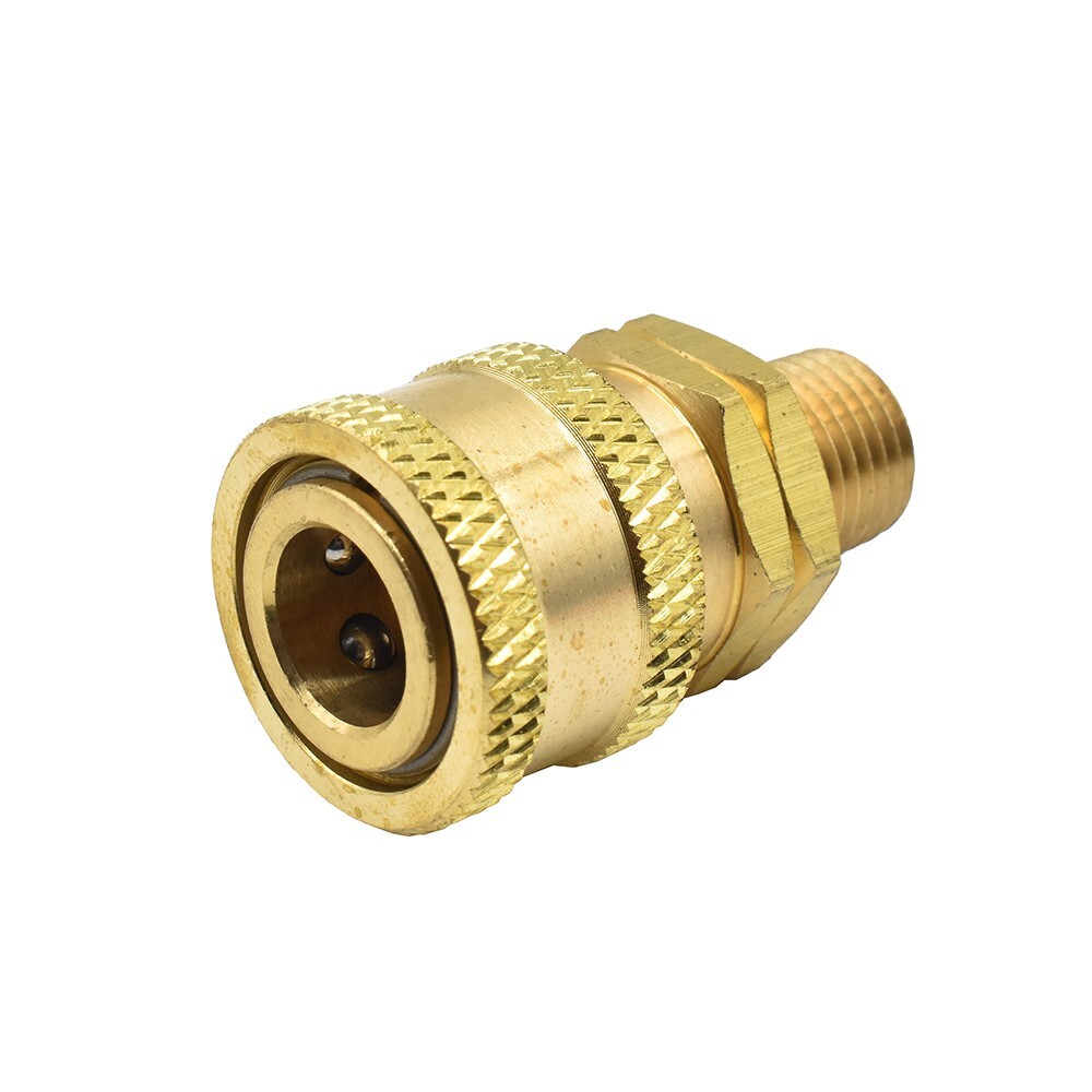 Interstate Pneumatics Pressure Washer 1/4 Inch MNPT Brass Coupler 5200 PSI