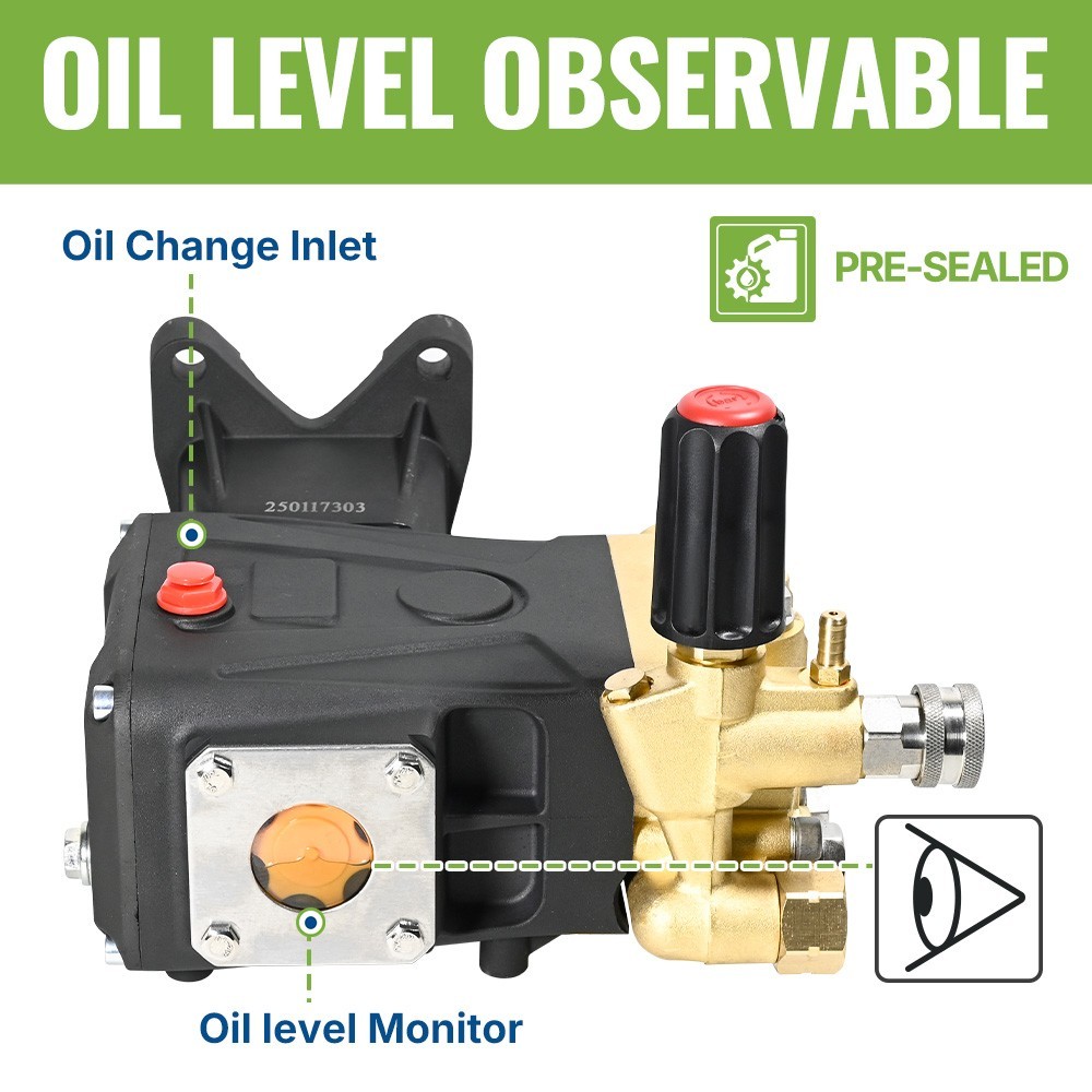 YAMATIC 4000 PSI Horizontal Pressure Washer Pump 1″ Shaft Triplex Plunger 3.5GPM