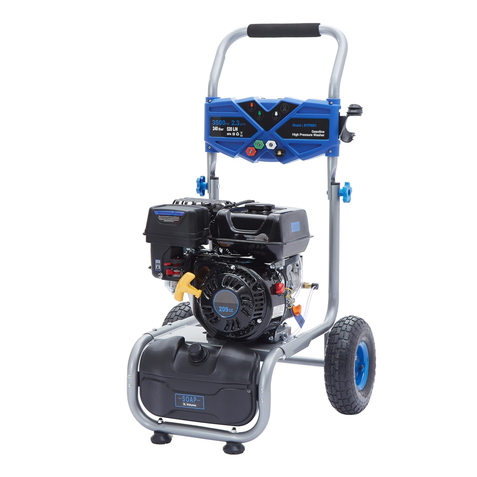 Efurden Gas High Pressure Washer Cold Water 3500PSI 2.3GPM 209CC for Home Car