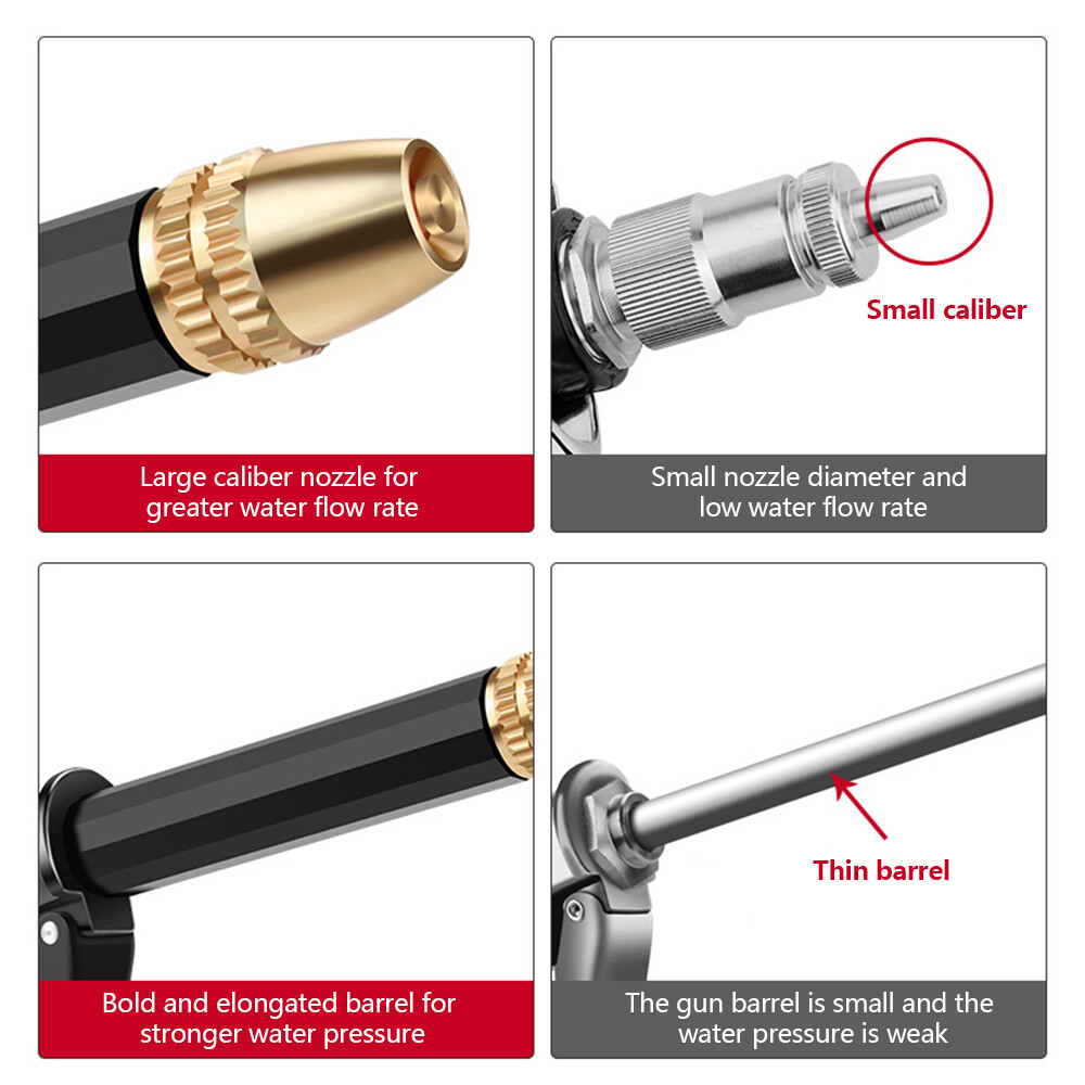 High Pressure Water Spray Gun Car Wash Metal Brass Nozzle Garden Pipe Hose Lawn