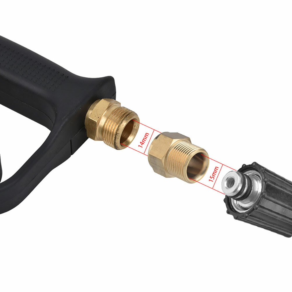 Pressure Washer Coupler Metric M22 15mm Male Threads to M22 14mm Female Fitting#