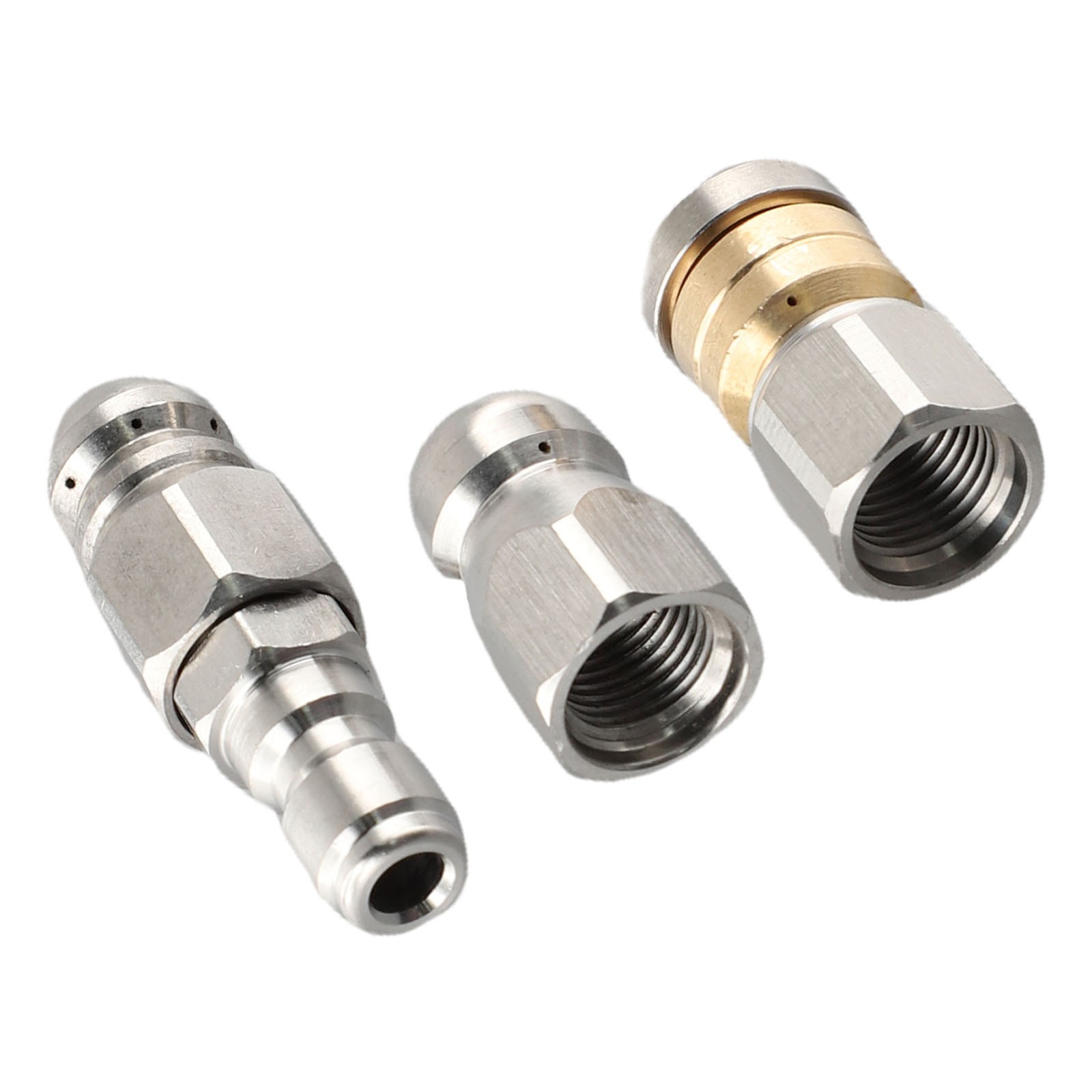 3 X Sewer Jetter Rotary Nozzle 1/4″ Pressure Washer Hose Quick Connect Nozzles
