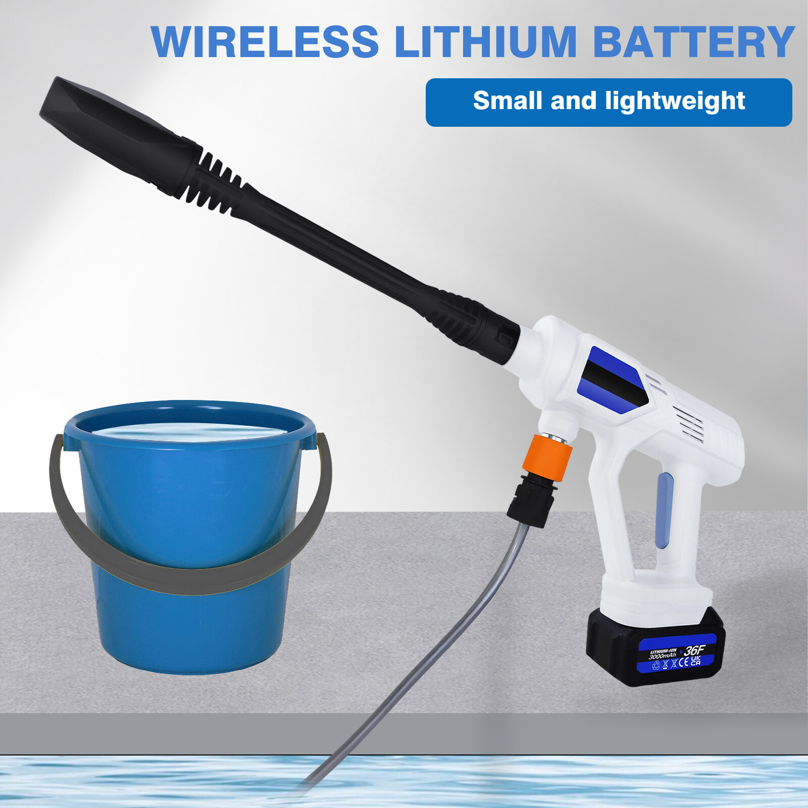 Car Pressure Washer Electric Gun Portable Cordless High Power w/ 3 AH Battery