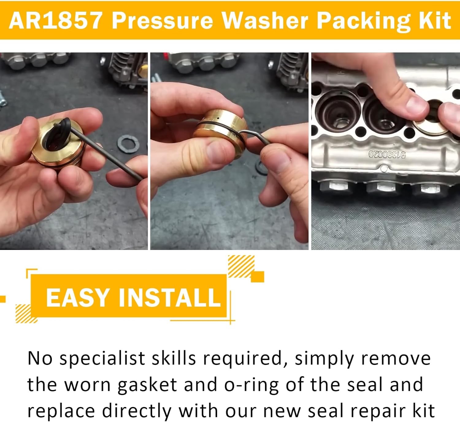 AR1828 Check Valve + AR1857 Packing Kit for Annovi Reverberi 18mm XR RK RKV RKA
