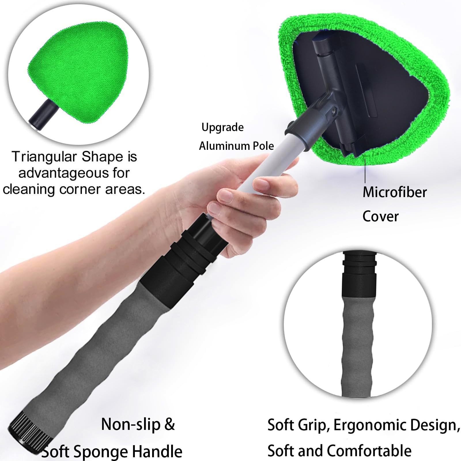 Windshield Cleaning Tool, Car Window Cleaner Windshield Cleaner with 4 Reusab…