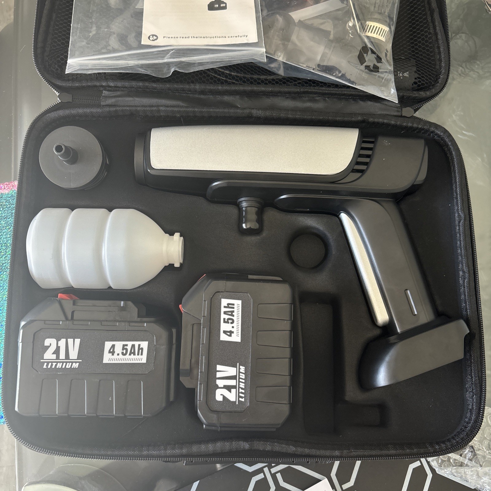 21V Cordless Portable Pressure Washer 1250 PSI Kit Battery, Nozzle, Soap Bottle