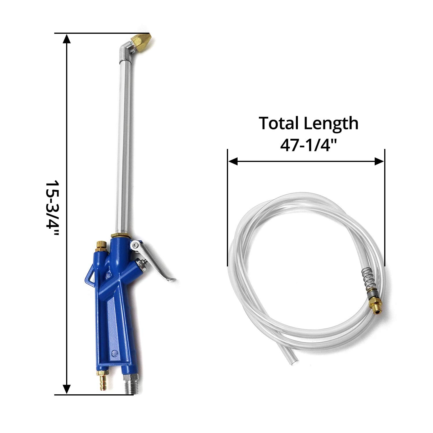 Qwork Air Blow Gun Pneumatic Engine Cleaning Gun 4Ft Hose Cleaning Degreaser