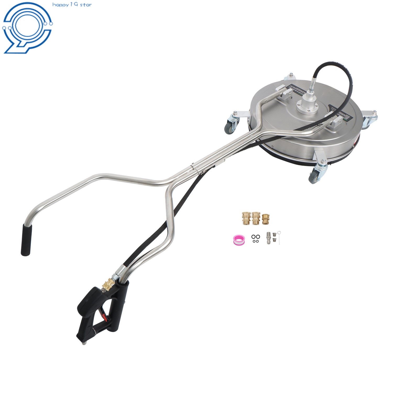 20″ Pressure Washer Surface Cleaner Dual Handles with 4 Wheels 6000PSI Washer