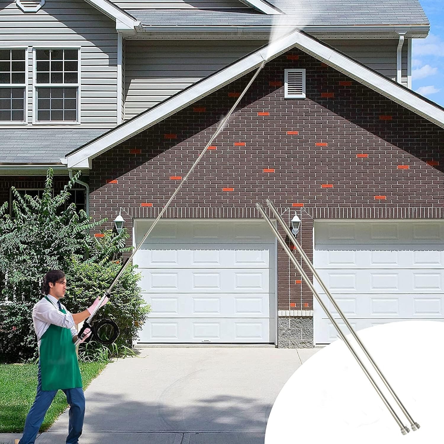 Hourleey Pressure Washer Extension Wand 60 Inch (10ft) Stainless Steel Quick Con