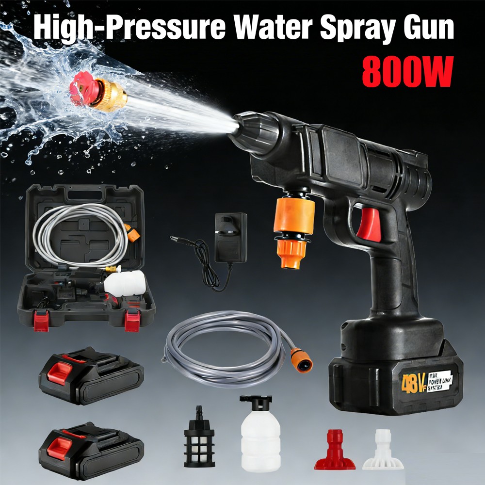 High Pressure Power Water Sprayer Gun Hose Nozzle Car Clean Washer +2 Battaries
