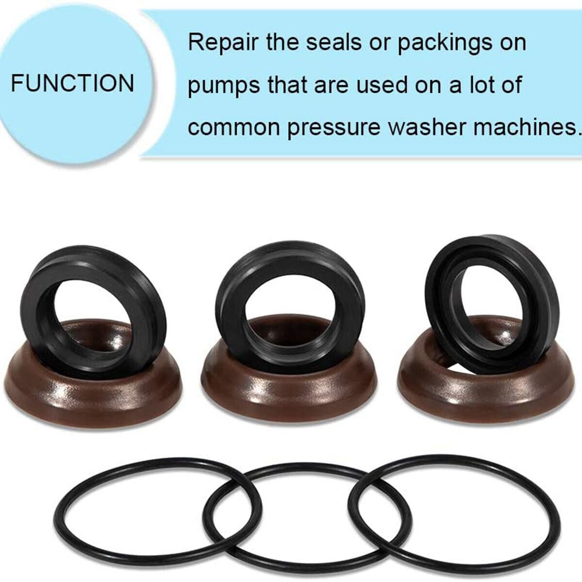 AR1857 Seal Packing Kit 18mm XR Annovi Reverberi RK RKA RKV Pressure Washer Pump