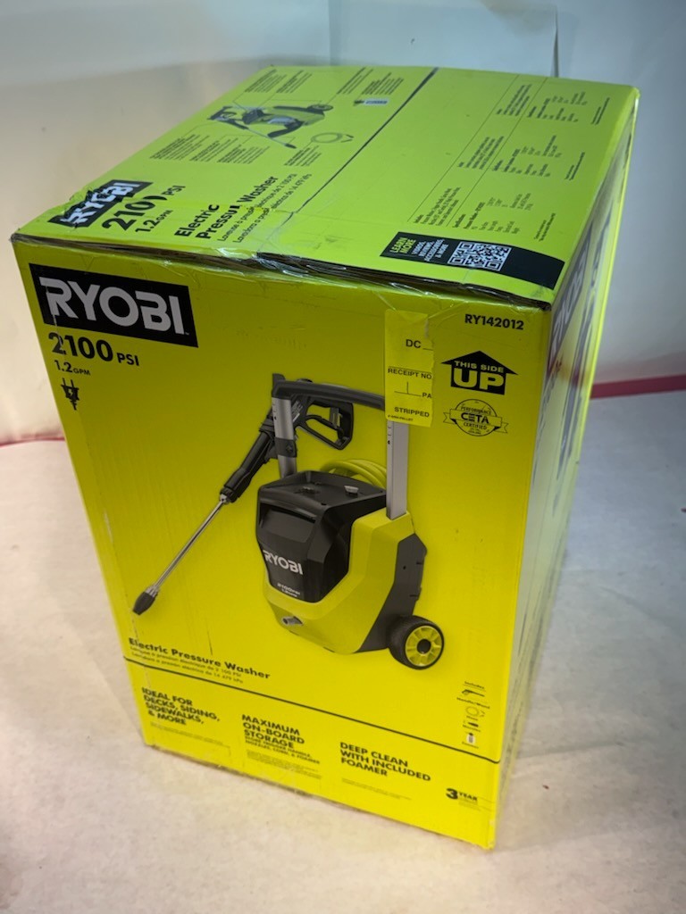 Ryobi RY142012 2100 PSI Corded Electric Cold Water Pressure Washer w/ Foamer