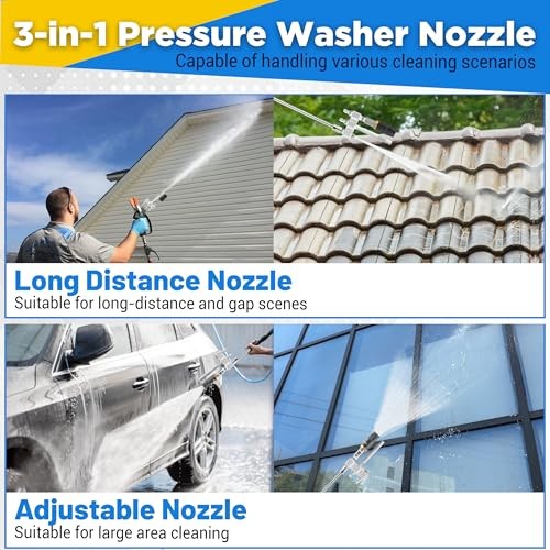 M5 Twist Nozzle 3in1 Long Range Shooter Tip Pressure Washer