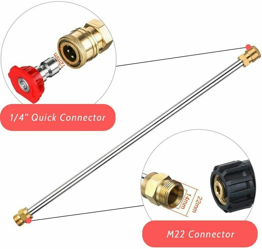 4000 PSI 40″ Replacement Pressure Washer Gun Extension Wand 5 Nozzle Tips M22-14
