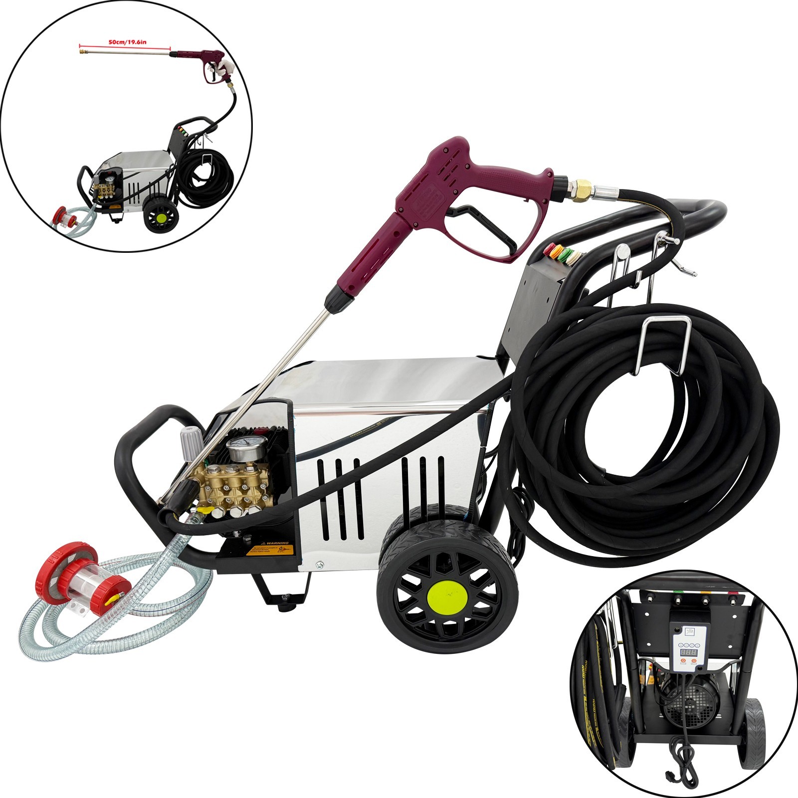 110V 3700W Electric Pressure Washer High Pressure Cleaning Machine 180Bar