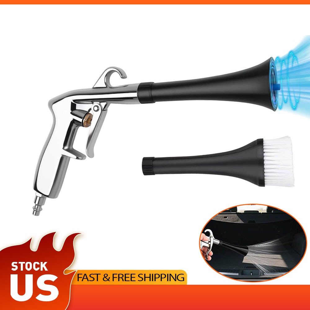 Dual Nozzle Air Duster Gun Pneumatic Blower for Car Dust Dirt Oil Cleaning Tool