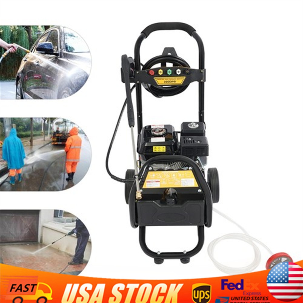 2200psi Gas Pressure Washer Cold Water Gas Powered Washer 2.4GPM 7HP / Wheels