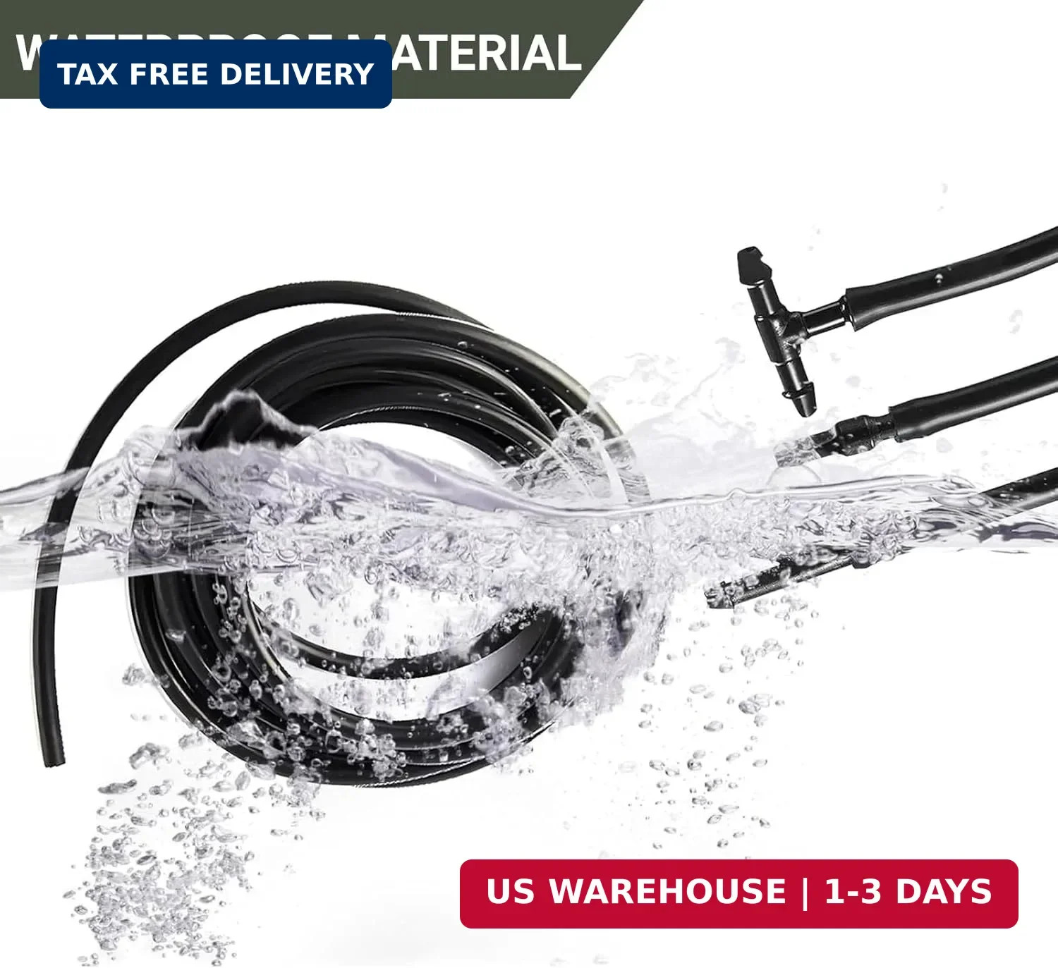 Windshield Washer Hose Kit, 5M Washer Fluid Hose with 12 Pcs Connectors, 2 Fan N