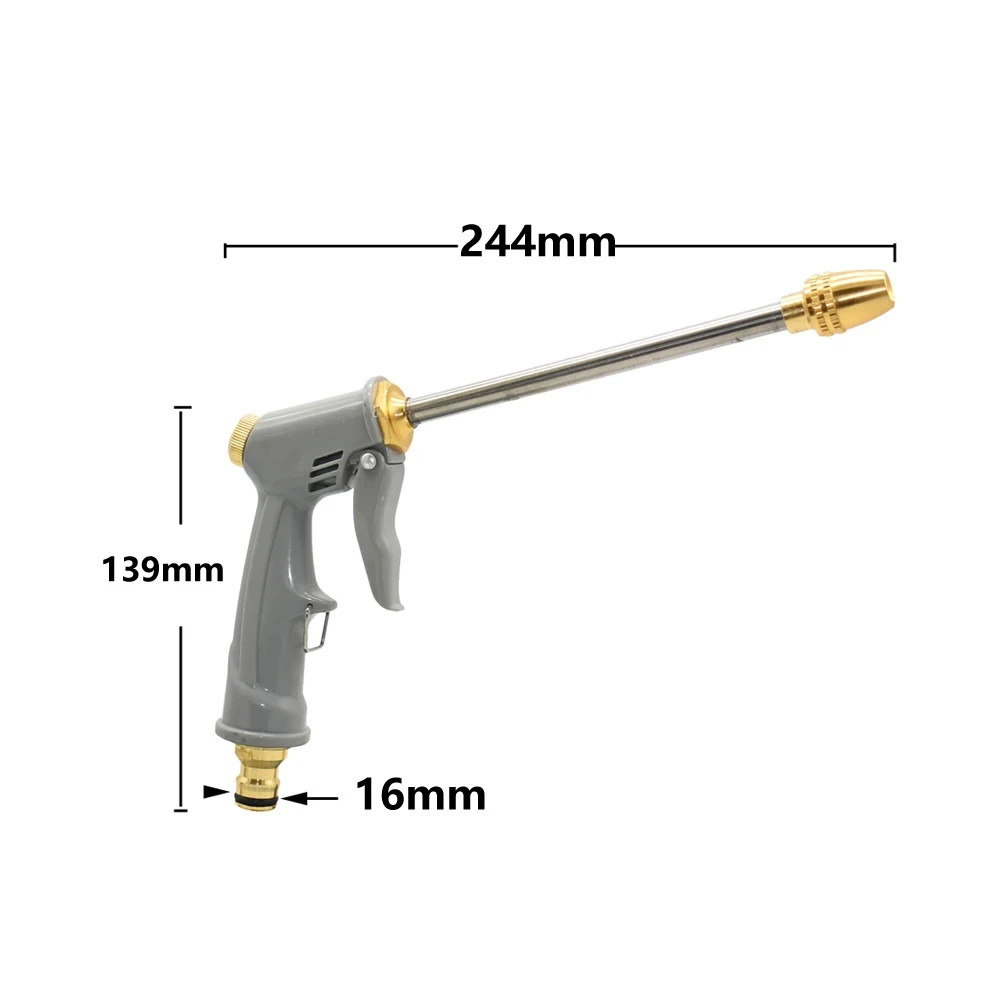 High Pressure Water Gun – 360° Rotating Nozzle, American Thread for Car & Patio