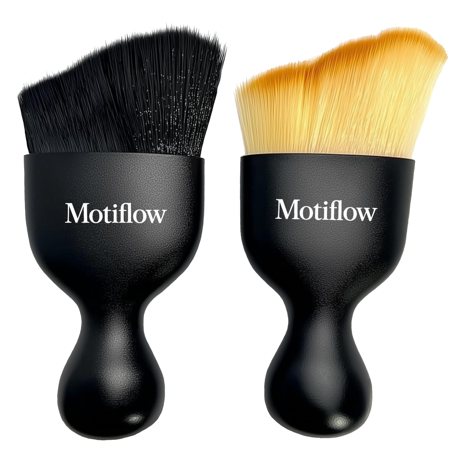 Motiflow 2 PCS Car Interior Detailing Brush, 3.94″ x 2.36″, Black&yellow