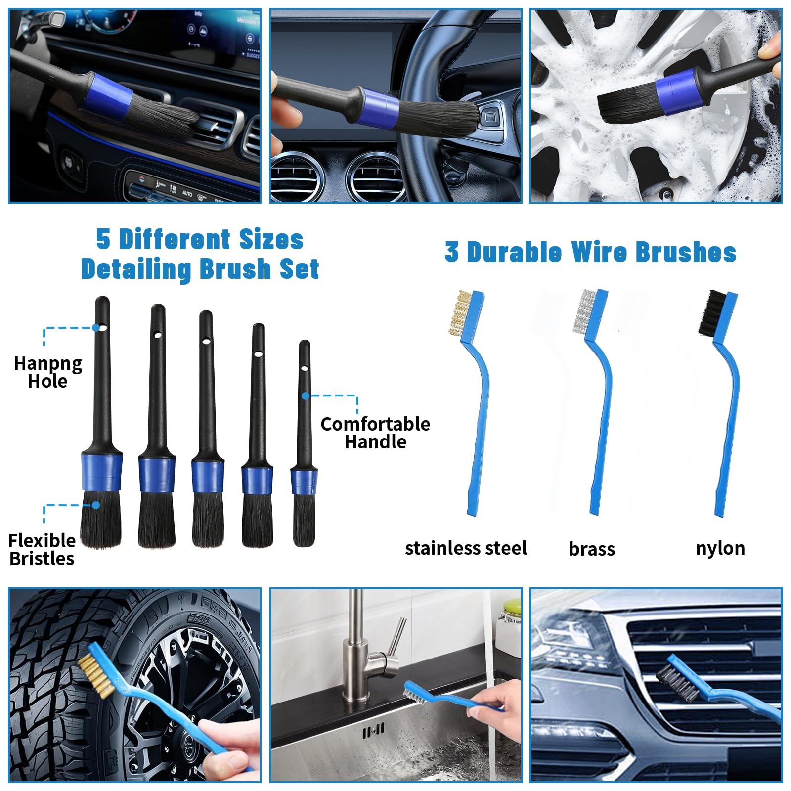 Car Detailing Kit,36pcs Brush Set,Car Cleaning Kit with 26PCS