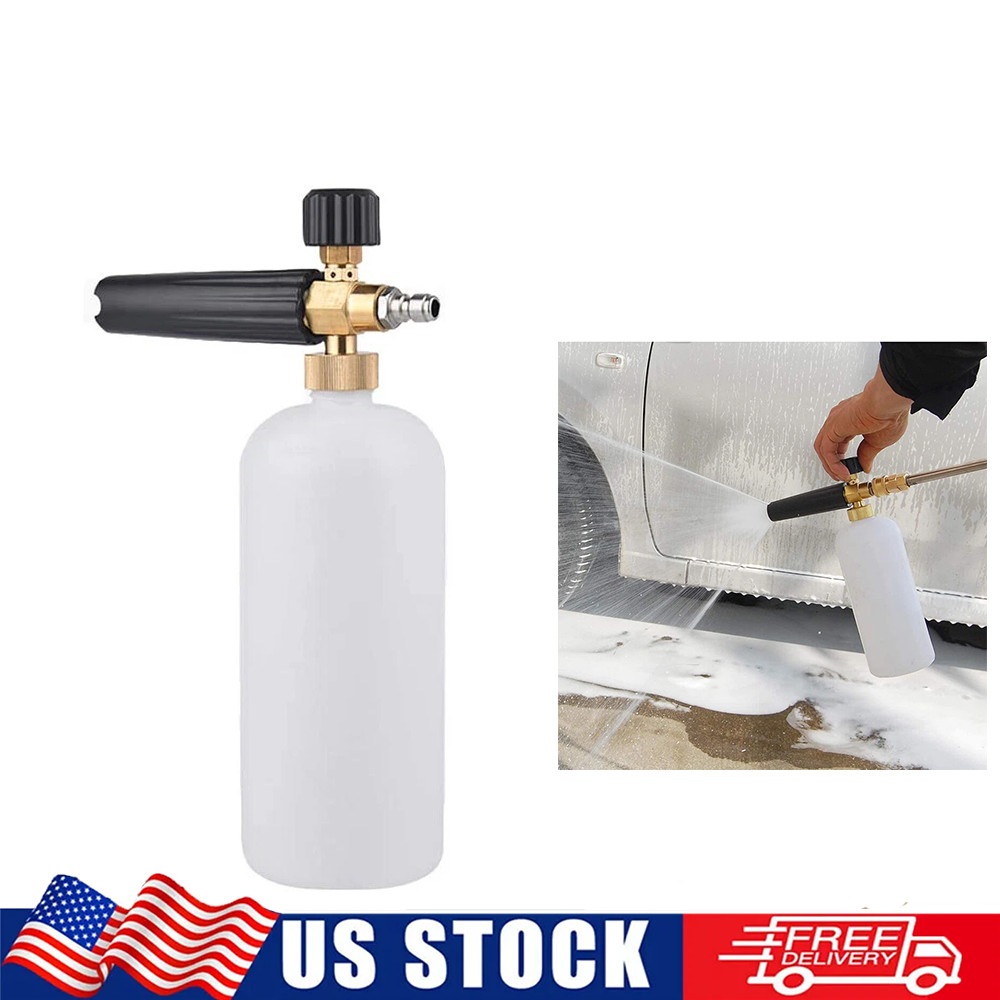 1/4″ Snow Foam Pressure Washer Gun Car Wash Soap Lance Cannon Spray Jet Bottle