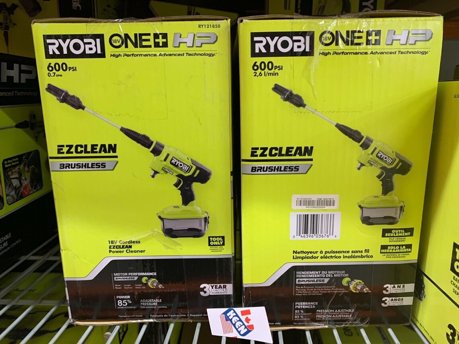 RYOBI CANADA 18V CORDLESS Cold Water Power Cleaner (Tool only)