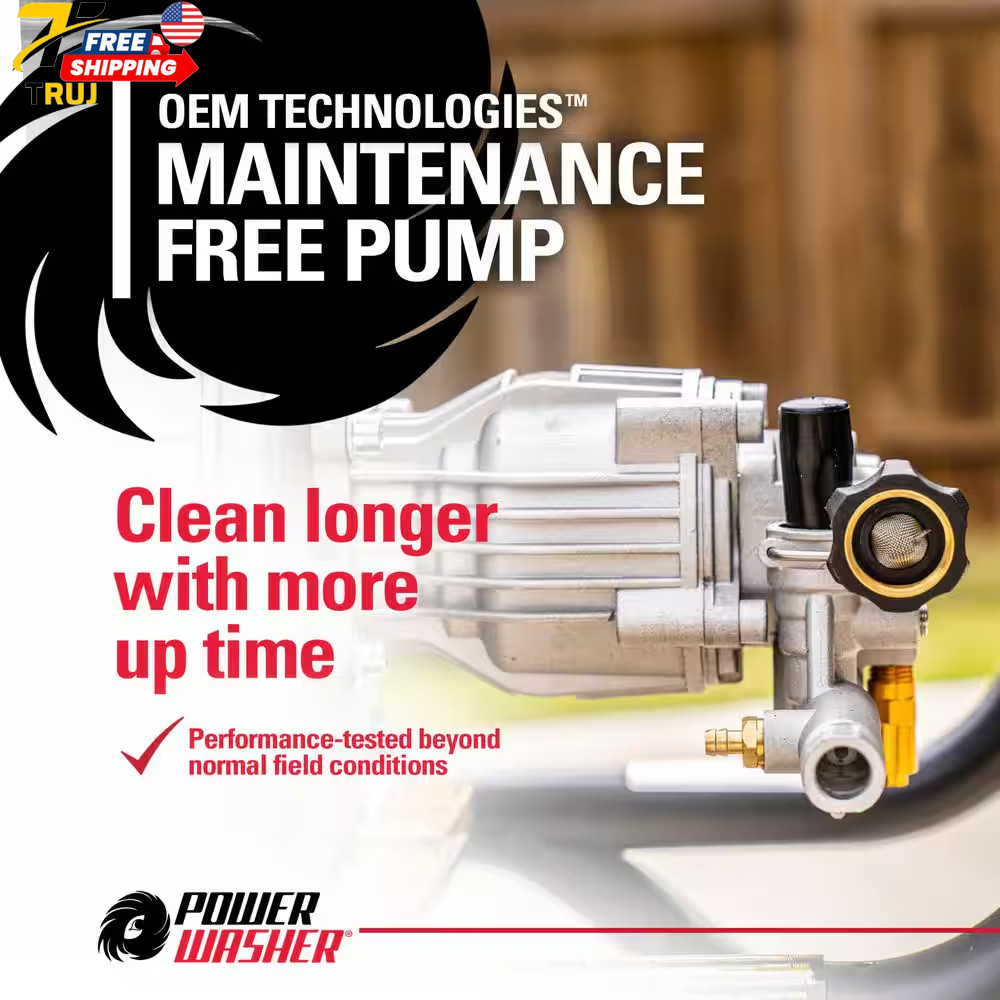 3400 PSI 2.5 GPM Cold Water Gas Pressure Washer with 195Cc Engine and Soap Tank