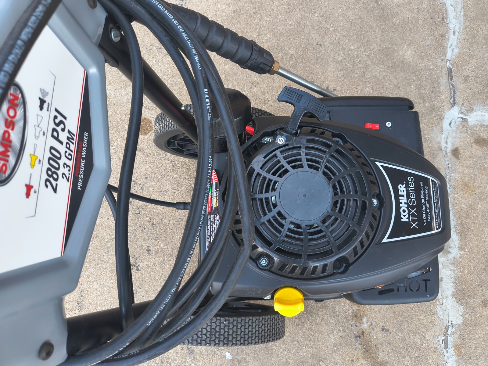 Simpson 2800 PSI Gas Pressure Washer Quick Connect Hose Spray Gun Black Red