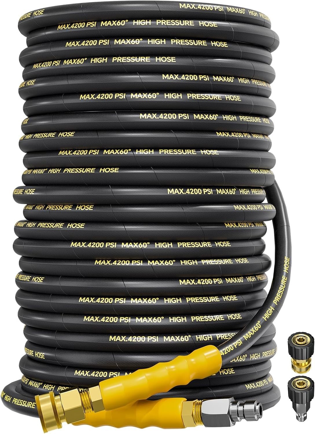 150FT 4200 PSI Commercial Grade Pressure Washer Hose with Quick Connect Fittings