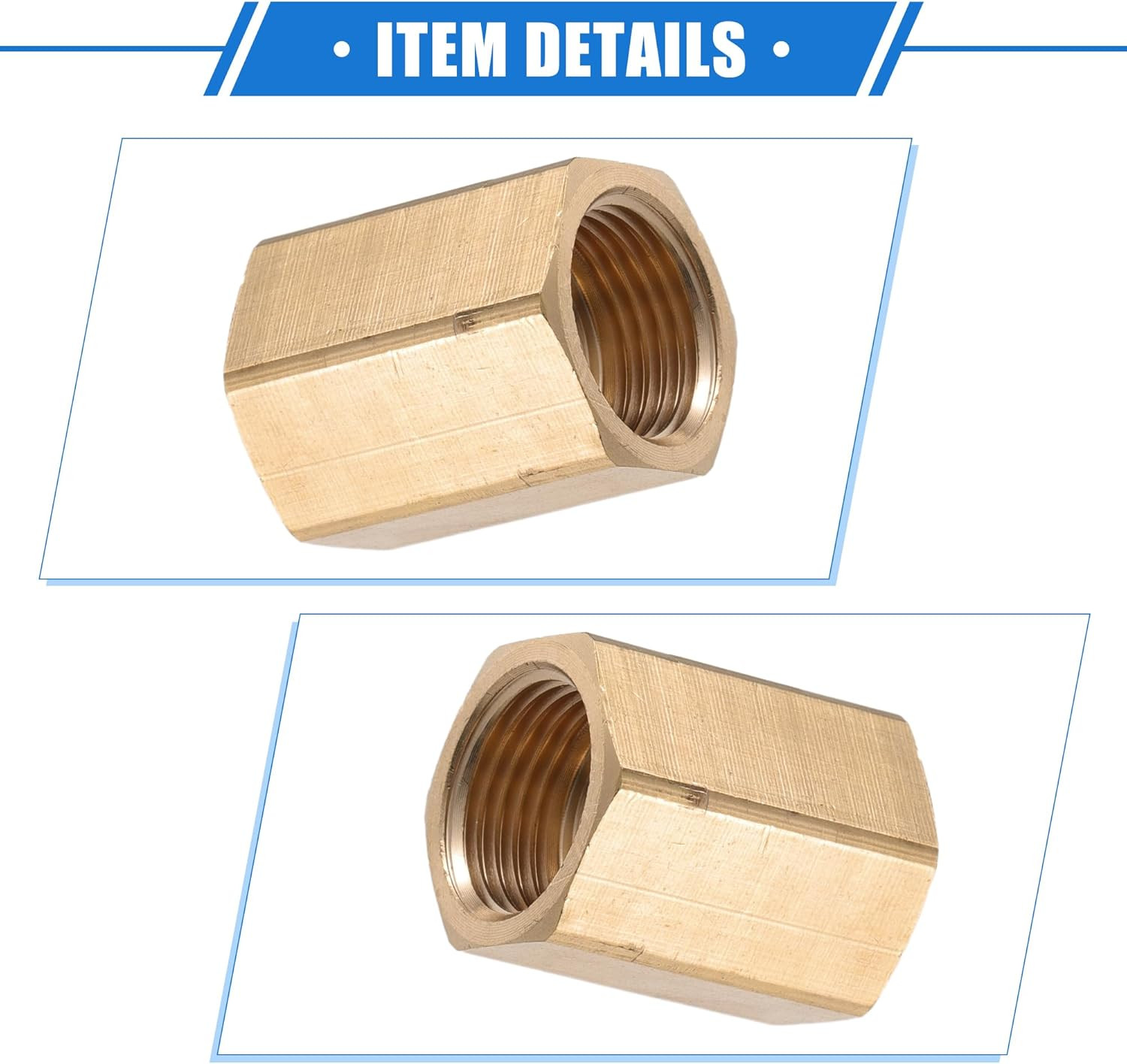 Pressure Washer Connector, M18X1.5 to M18X1.5 Female Adapter Brass Screw Hose Co