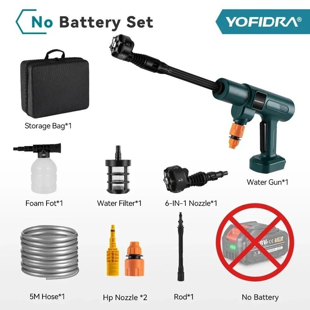 18V Multi-Purpose Battery-Powered Portable Electric Pressure Washer