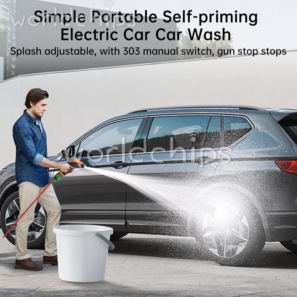 DC12V Self-Priming Portable High Pressure Car Washer Water Pump Kit Adjustable