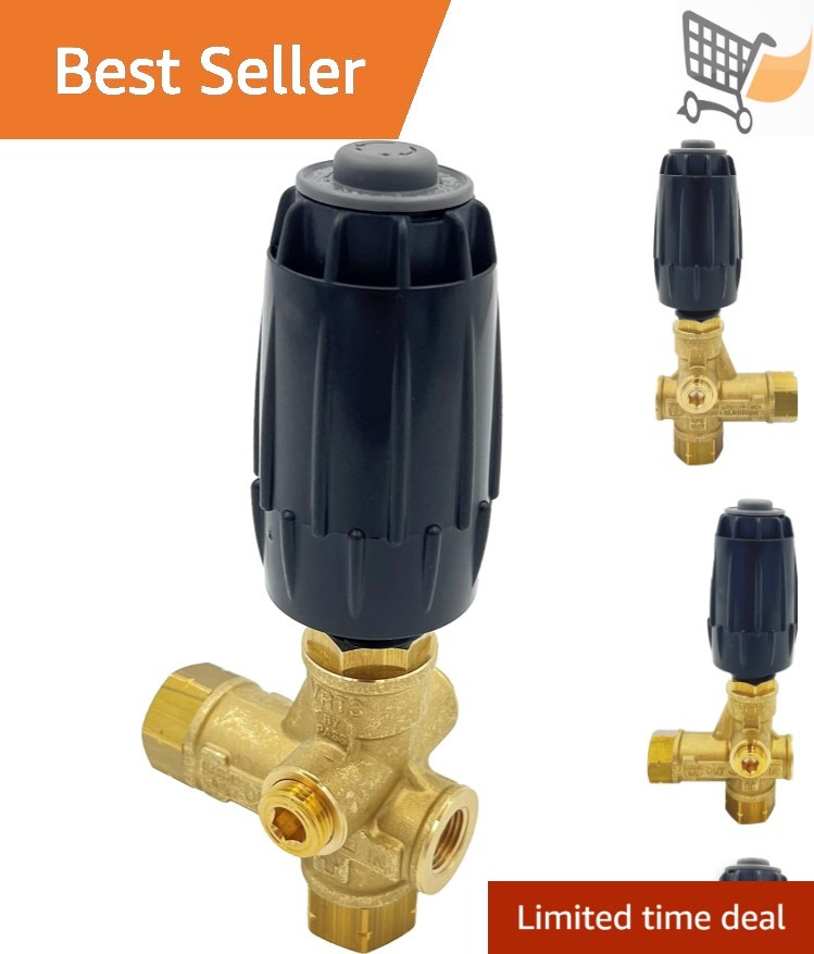 Unloader Valve Brass 4500 PSI 10.5 GPM Pressure Control for Pressure Washer