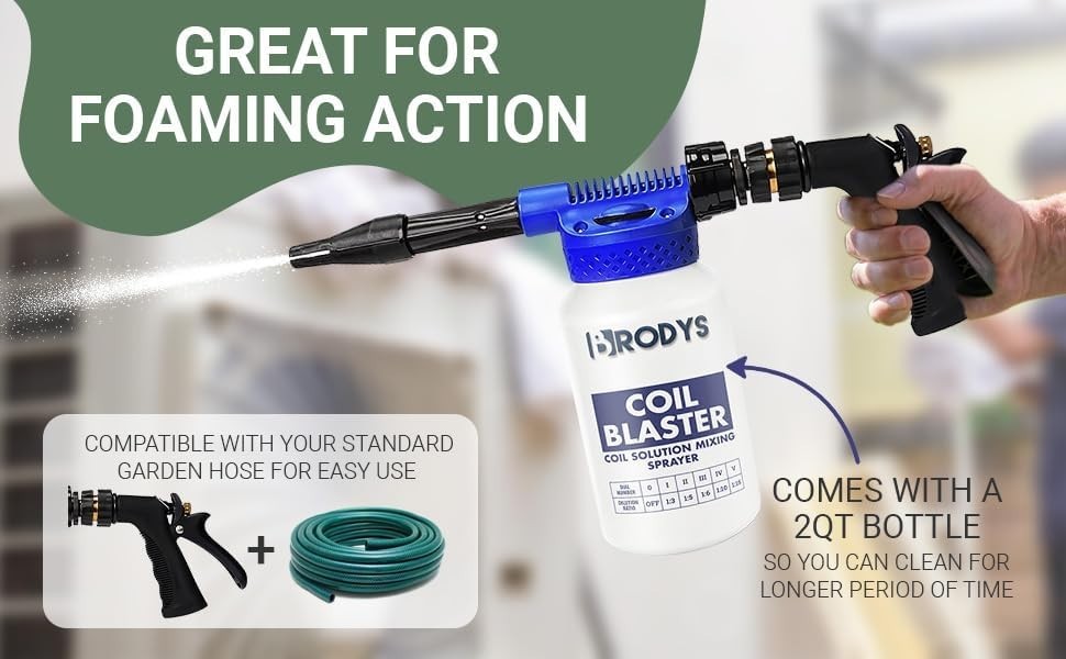 2 Quart Automatic Mixing Sprayer for Effortless A/C Coil Cleaning Solutions