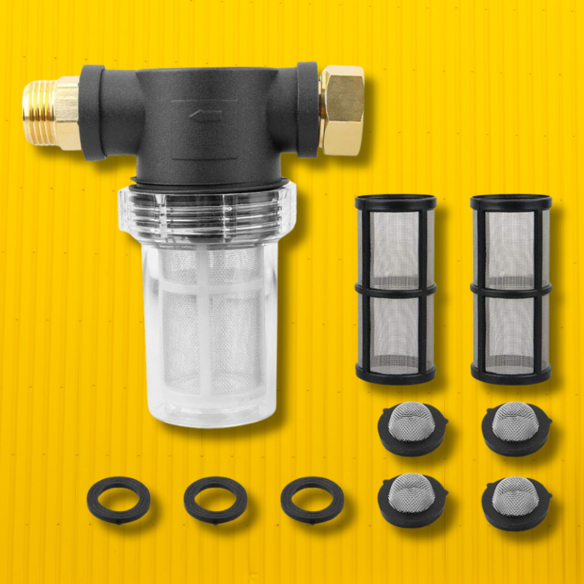 Garden Hose Inlet Filter Inline Water Pressure Washer Washing Machine Sediment