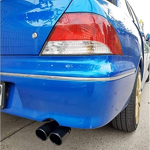 2.5 Inlet Dual Black Exhaust Tips Stainless Steel Car 2.5 inlet Glossy black