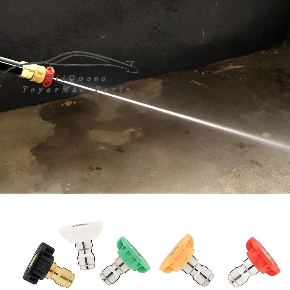 5PCS High Pressure Washer Spray Nozzle Tips Set 1/4″ Quick Connect Kit