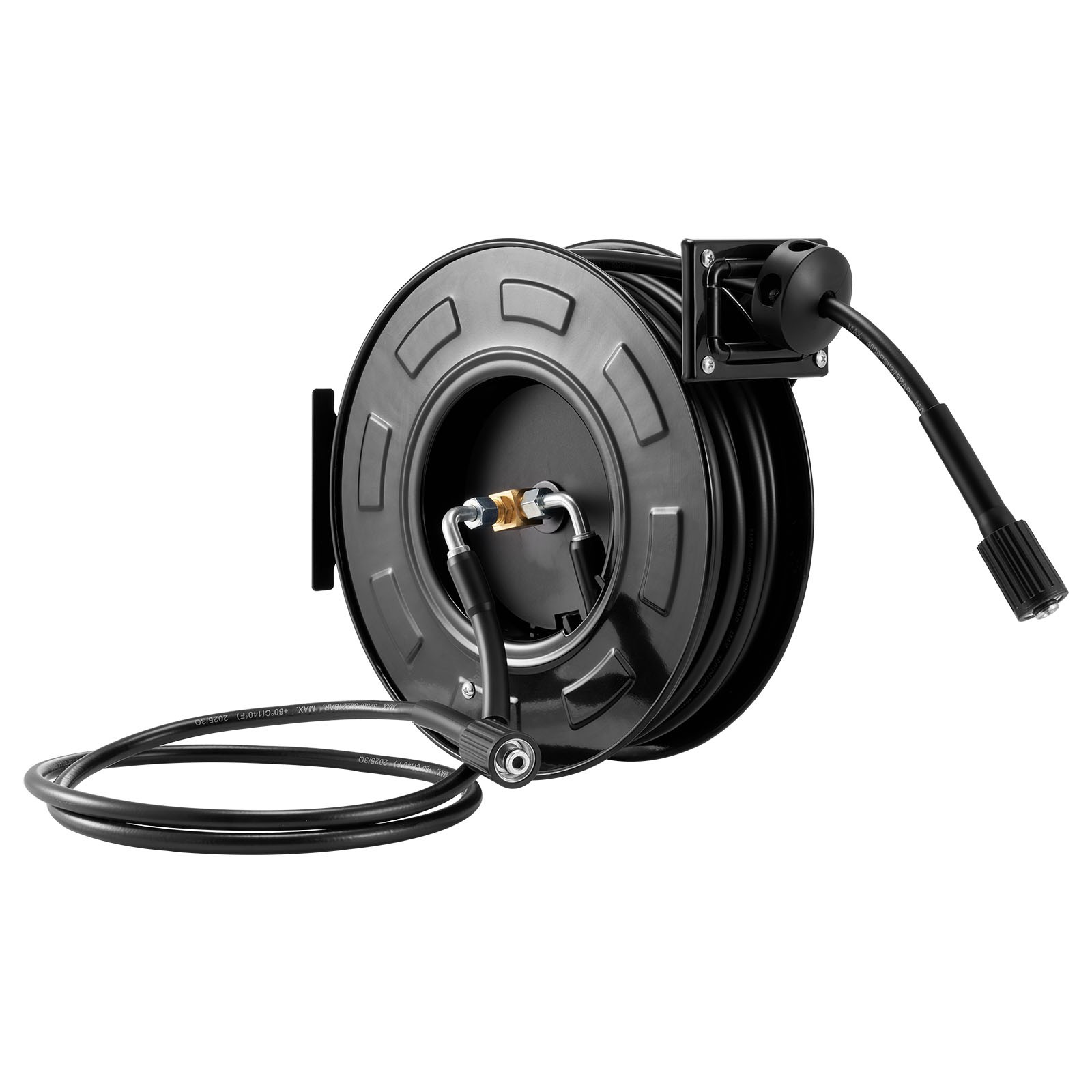 Uimoso Retractable 60ft Pressure Washer Hose Reel, 1/4in, 4000 PSI Auto Rewind