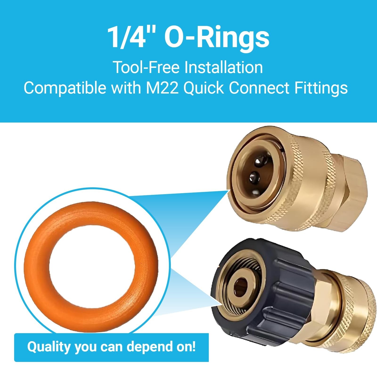Pressure Washer O Rings 1 4 Inch 100 Pack Quick Coupler M22 Replacement Seals Or