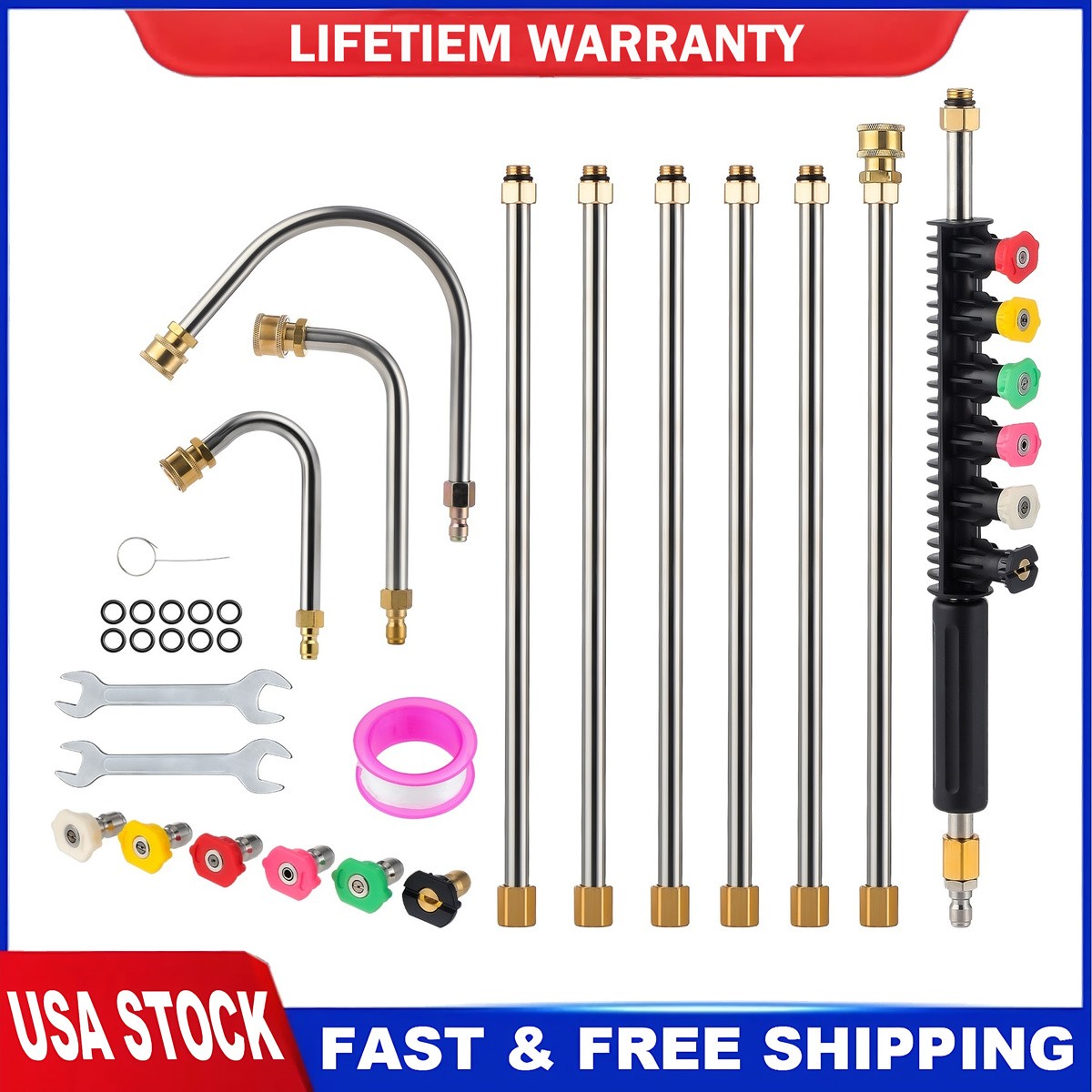 Gutter Cleaning Tool Extension Wand Lance Rod High Pressure with adhesive tape