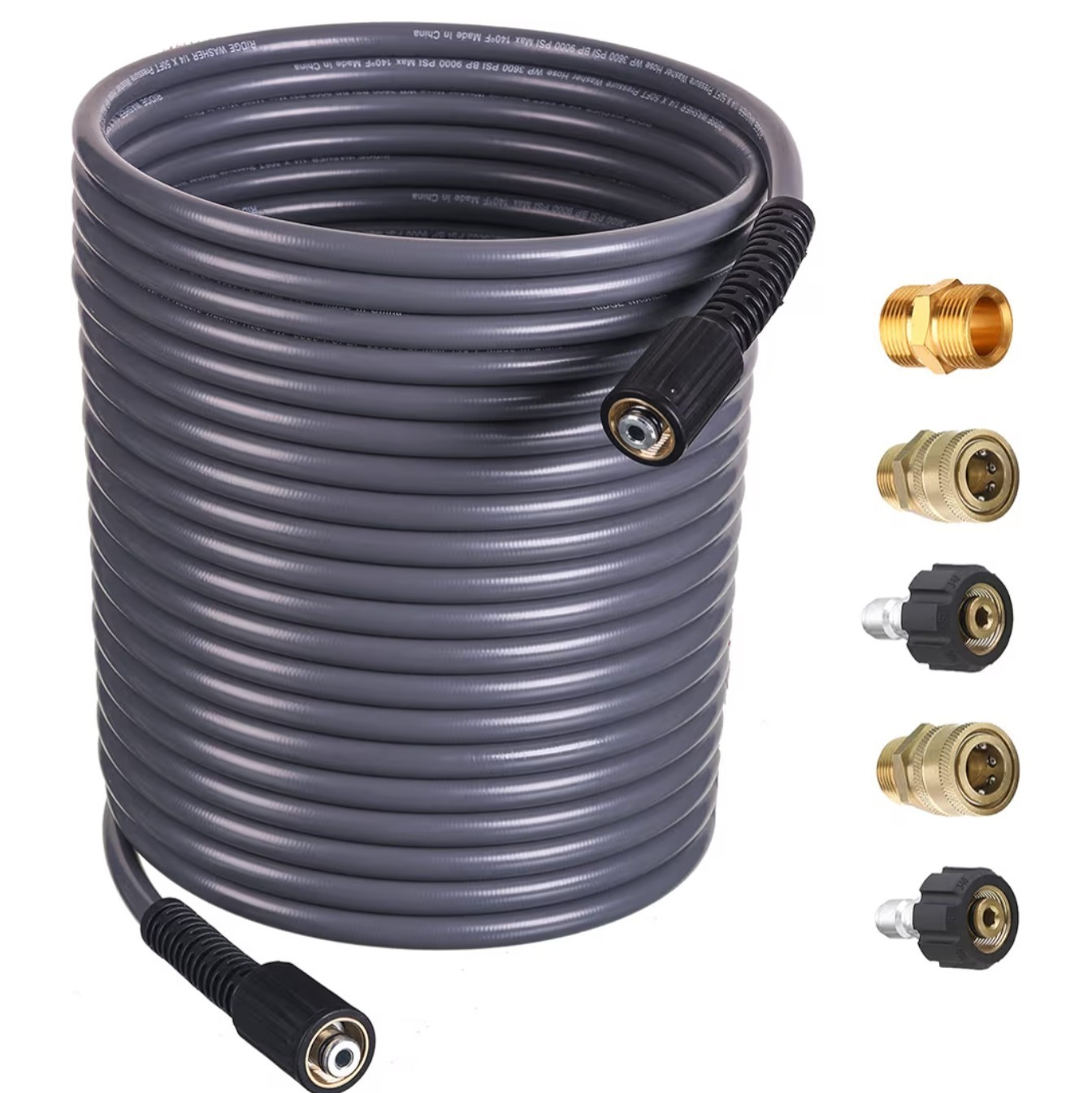 RIDGE WASHER Pressure Washer Hose 50 FT, 1/4 Inch for Most with M22 14mm Fitting