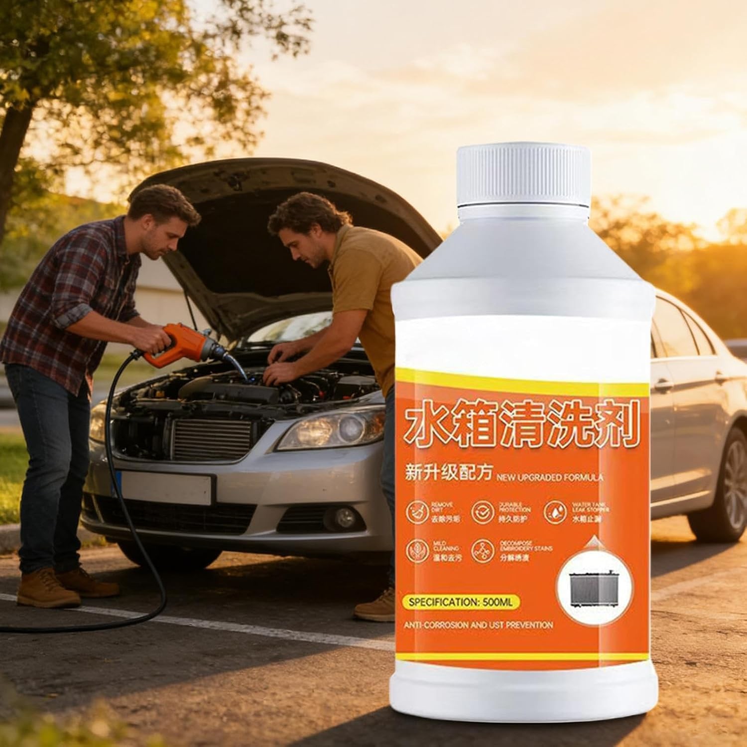 Radiator Flush and Cleaner, 500ml Engine Cleaning Remover, Car Radiators Flash,