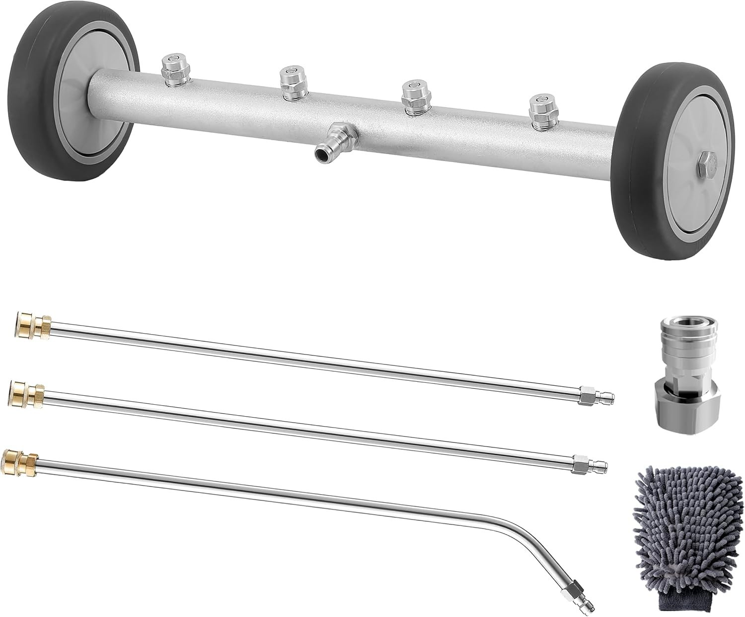 Undercarriage Pressure Washer Attachment, 16 Inch Powerful Under Car Washer w…
