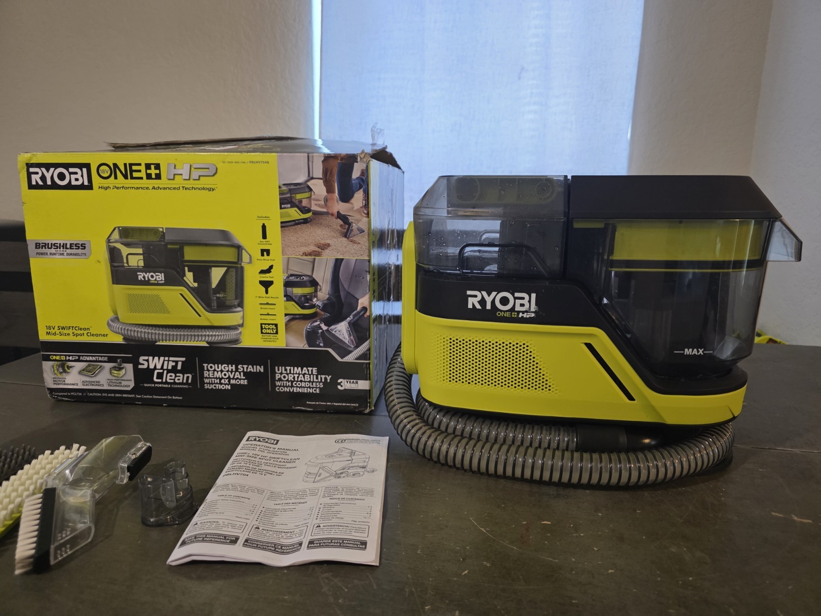 RYOBI HP 18V Brushless Cordless SWIFTClean Mid-Size Spot Cleaner (Tool Only)