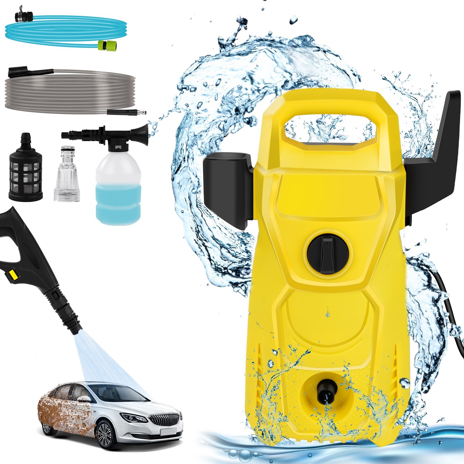 110V Electric Pressure Washer for Car & Home Cleaning, 2800W High Power