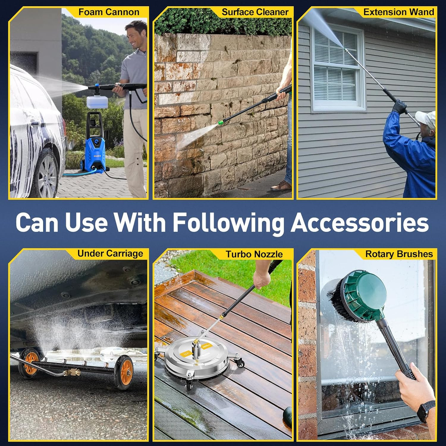 EVEAGE Electric Pressure Washer, Power Washer with 1000Ml Foam Cannon, Powerwash