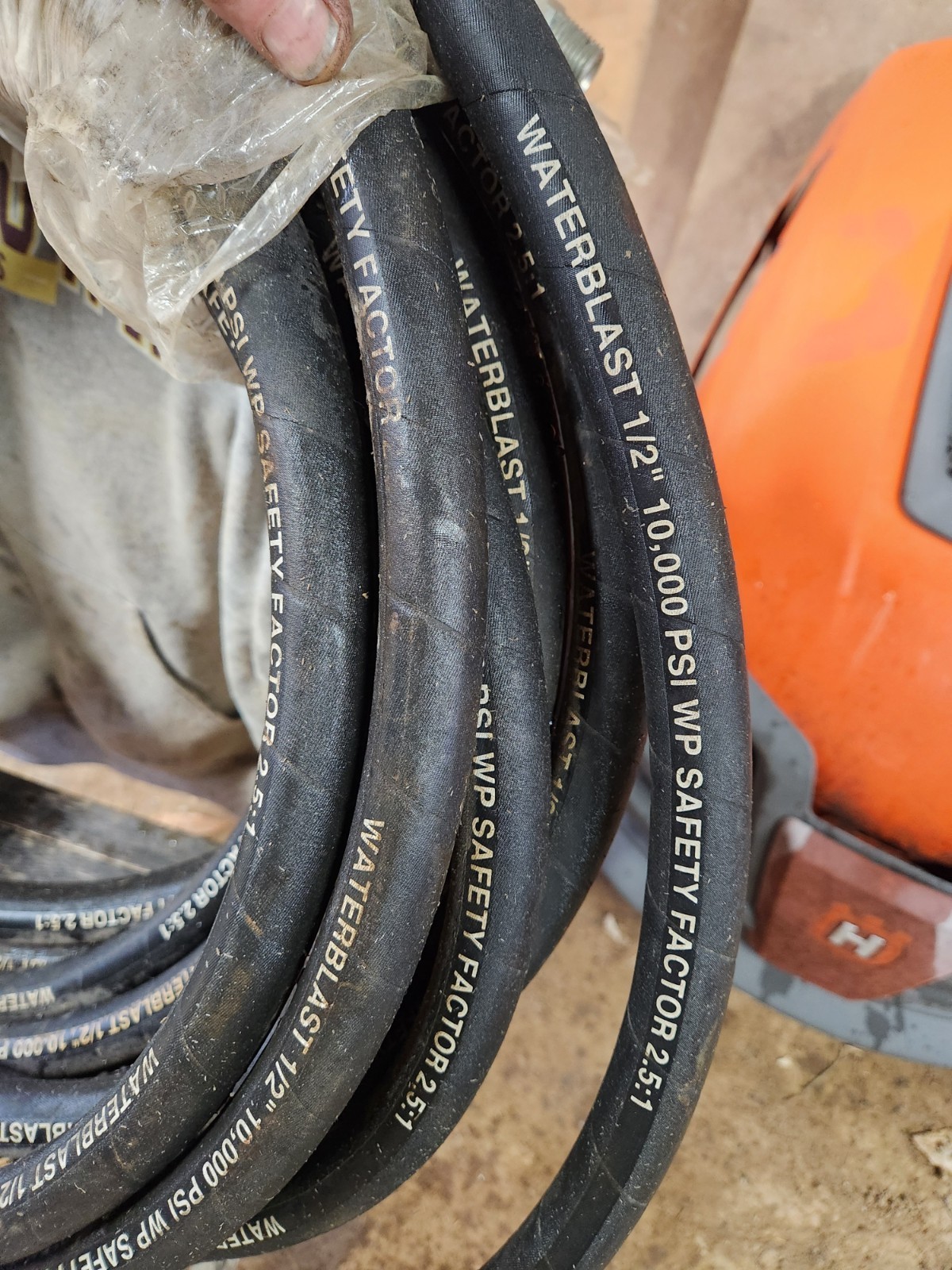 Commercial WATERBLAST 1/2″ 10,000 PSI Pressure Washer Hose Steel Plastic